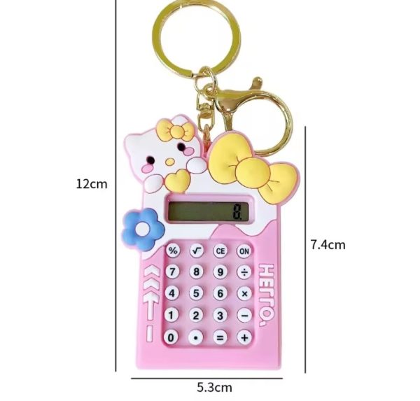 Mini Calculator Keychain – Cute Pink Kawaii Cartoon Portable Calculator | School & Student Supplies, Stationery Gift (random Color)