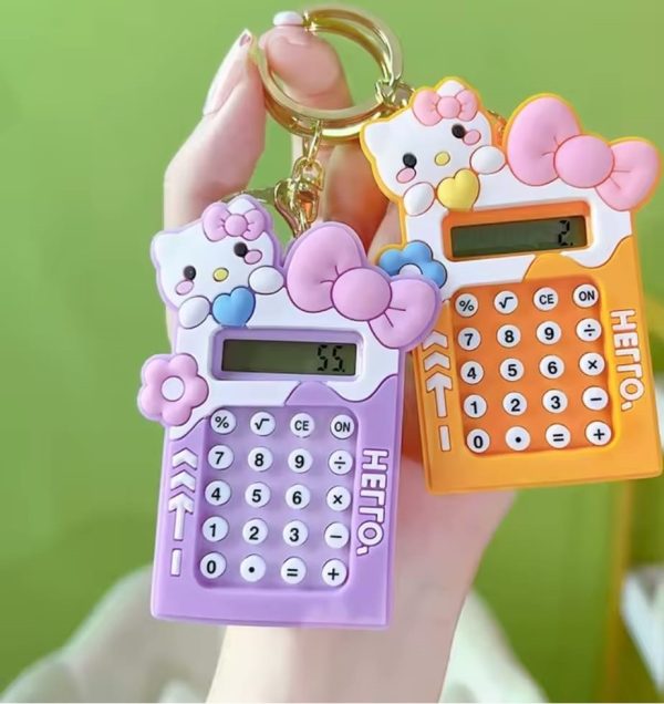 Mini Calculator Keychain – Cute Pink Kawaii Cartoon Portable Calculator | School & Student Supplies, Stationery Gift (random Color)