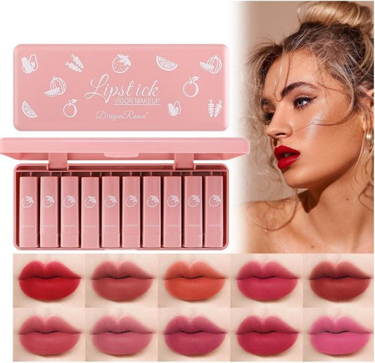 10pcs Dragon Ranee Lipsticks Set Waterproof & Long-lasting | Best Quality Waterproof Lipgloss Set – Lipgloss Set For Girls | Lipgloss Kit For Women