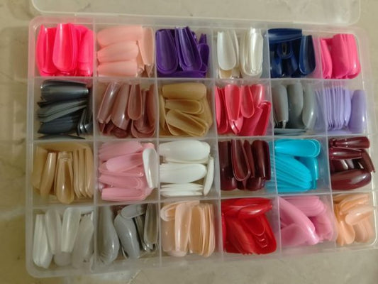 576 Pcs Artificial Fake Nails Multicolor For Girls