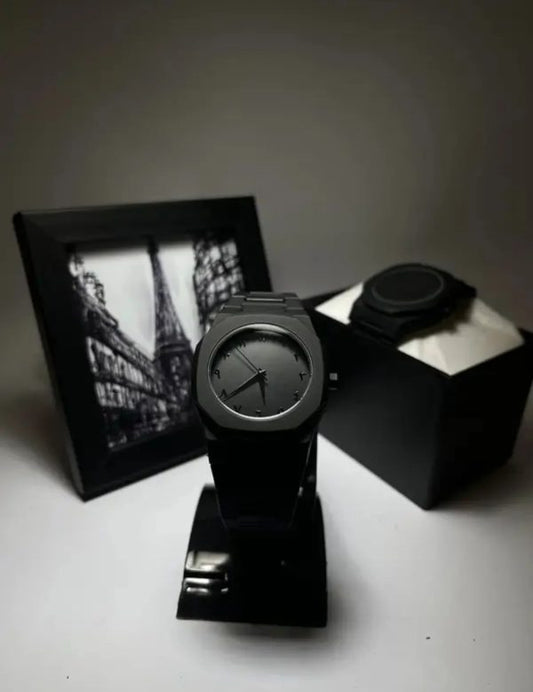 Full Black Aura Quartz Watch – Lightweight Design, , Premium Quality & Finish – Best Quality Analog Watch For Boys – Watch For Men | Full Black Color Watch (with Random Box)