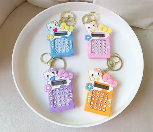 Mini Calculator Keychain – Cute Pink Kawaii Cartoon Portable Calculator | School & Student Supplies, Stationery Gift (random Color)